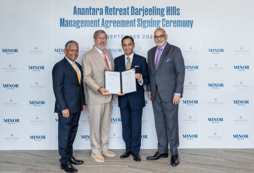 Representatives at the Anantara Retreat Darjeeling Hills management agreement signing ceremony