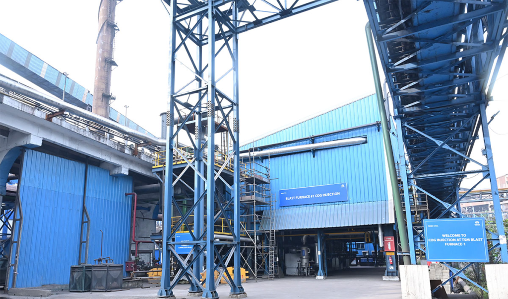 Coke-oven-gas injection installation at Tata Steel Meramandali Blast Furnace 1, Odisha; photograph from Tata Steel’s September 2026 project announcement.